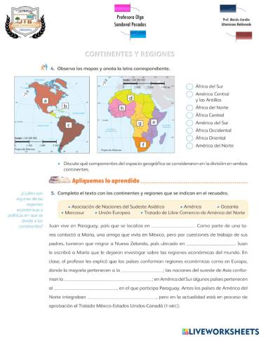 Geografía continentes y regiones