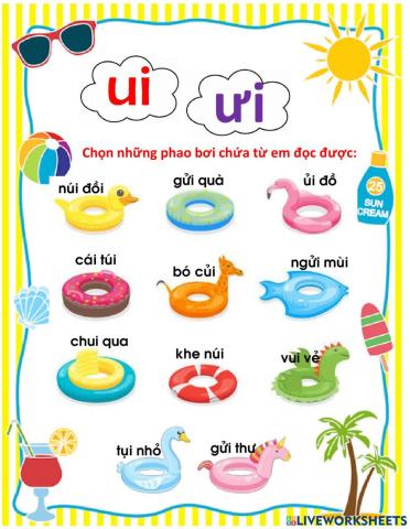 Học vần lớp 1: ui ưi