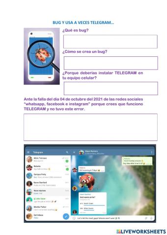 Bugs y usa telegram a veces