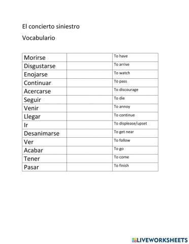 El concierto siniestro Vocab Cap 2