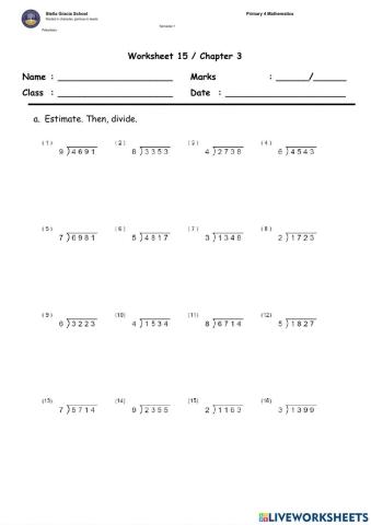 Worksheet 15