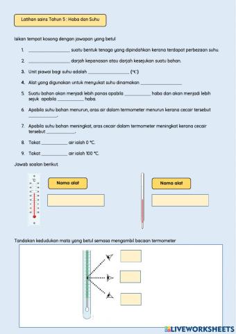 Sains Tahun 5 : Haba dan Suhu