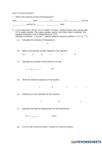 Heat of displacement