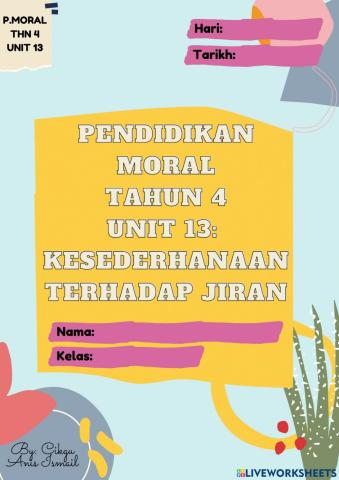 Unit 13: KESEDERHANAAN TERHADAP JIRAN