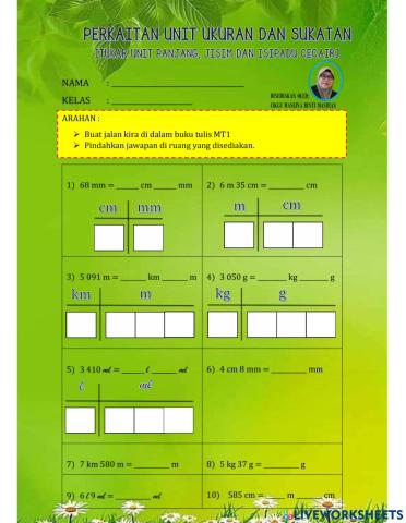 Tukar unit ukuran dan sukatan tahun 4