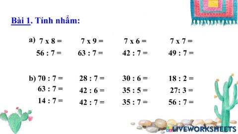 Luyện tập bảng chia