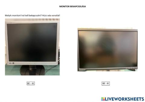 Monitor bekapcsolása