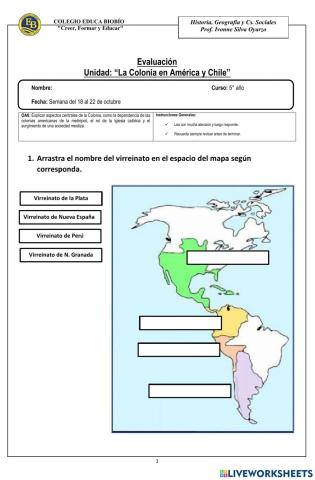 Evaluación La Colonia