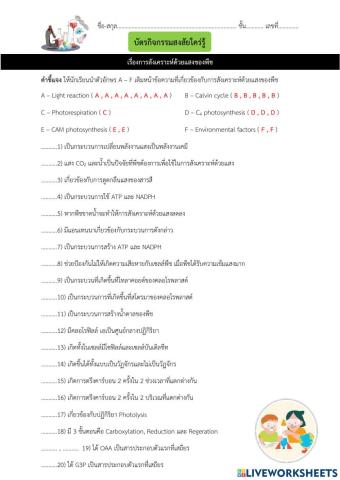 การสังเคราะห์ด้วยแสงของพืช