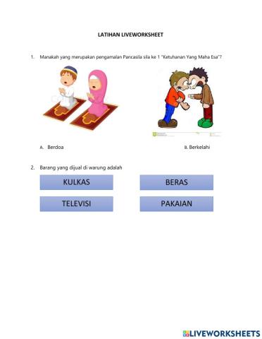 Latihan worksheets