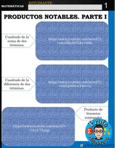 Productos notables. Parte 1