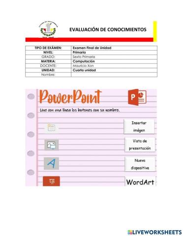 Examen final 3, primaria