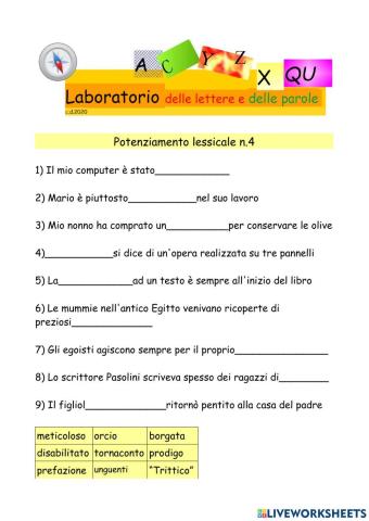 Potenziamento lessicale N.4