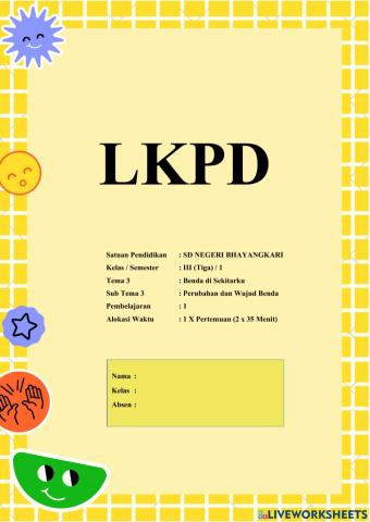 LKPD Tema 3 Subtema 3 Pembelajaran 1