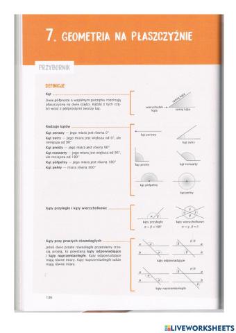 7.1 Geometria na płaszczyźnie - teoria