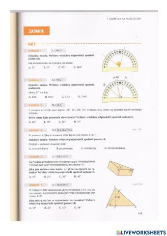 7.2 Geometria na płaszczyźnie - zadania