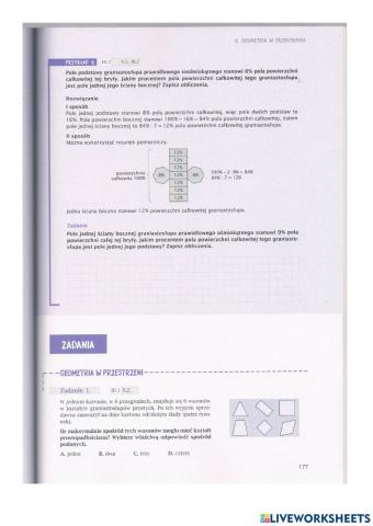 8.2 Geometria w przestrzeni - zadania