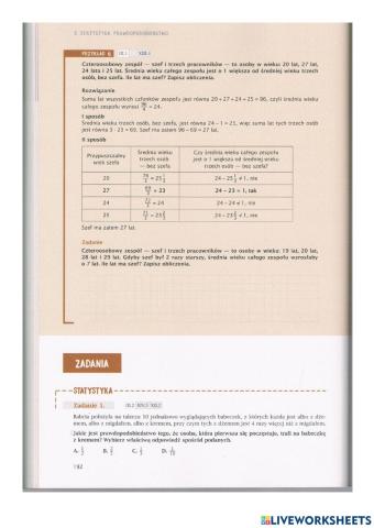 9.2 Statystyka. Prawdopodobieństwo - zadania