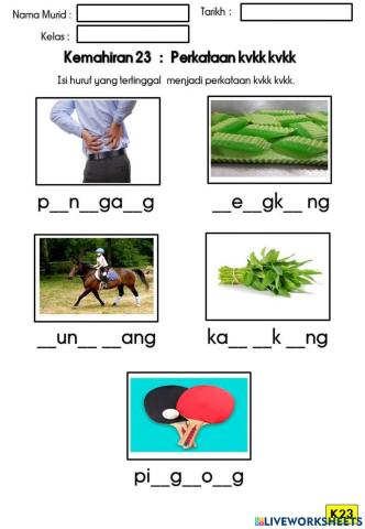 Kemahiran 23: Perkataan kvkk kvkk