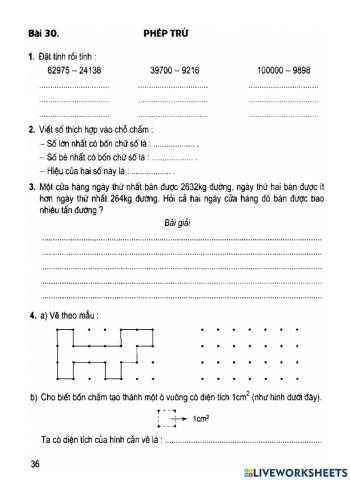 Vở BT Toán in 4- Bài 30