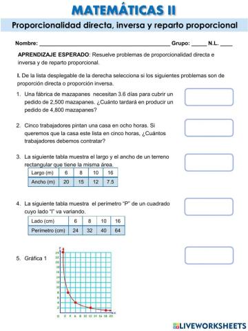 Porporción directa e inversa