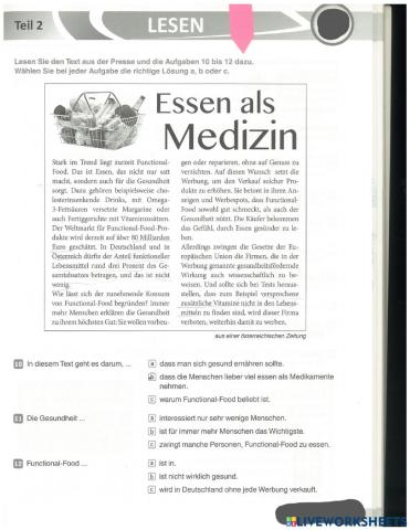 Lesen Teil 2b