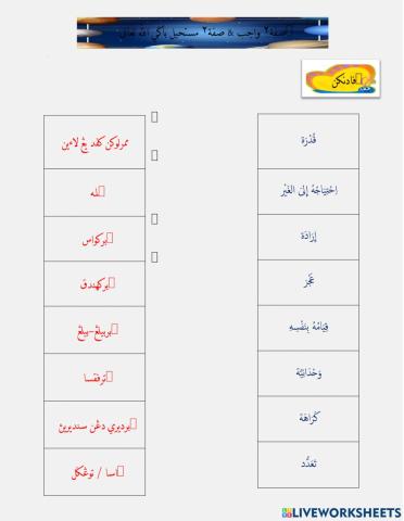 صفة واجب & مستحيل باكي الله تعالى