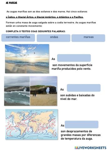 As ondas, mareas e correntes