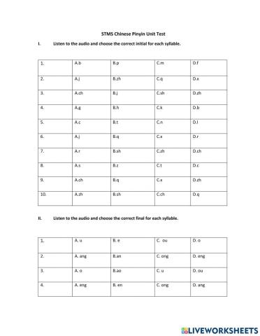 Pinyin Unit Test