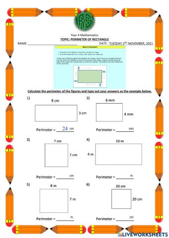 Perimeter of Rectangle