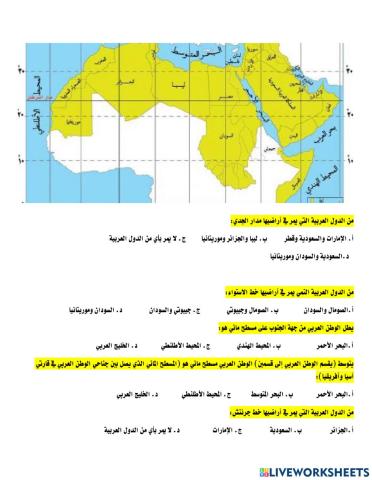 خريطة الوطن العربي