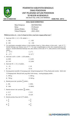 Soal semester 1