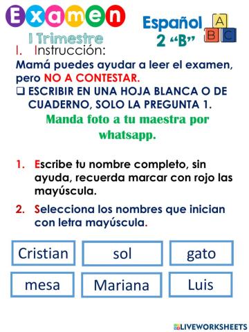 Examen 1 trimestre