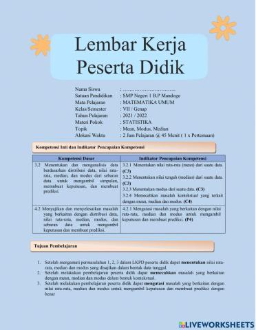 Lkpd ukuran pemusatan data