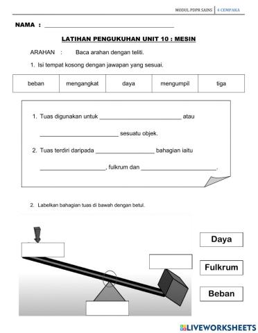 Mesin : Tuas