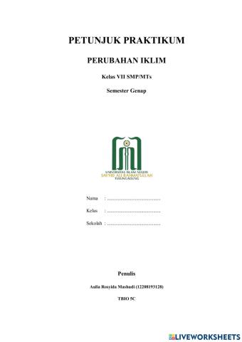 Petunjuk Praktikum Perubahan Iklim