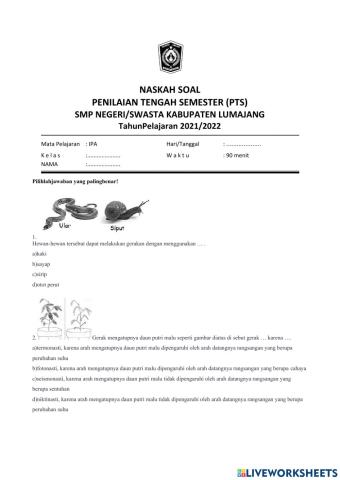 Soal ipa 8 latihan