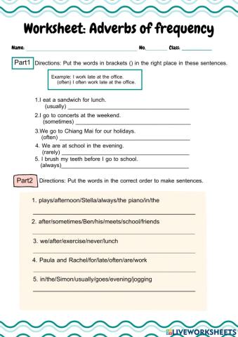 Adverbs of frequency