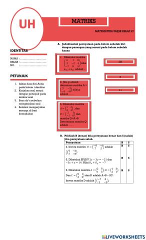 Ulangan harian matriks