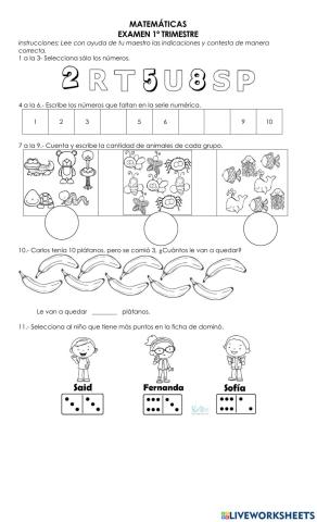 Matemáticas examen