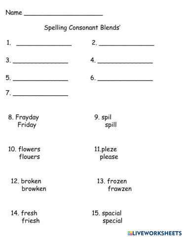 Consonant Blends