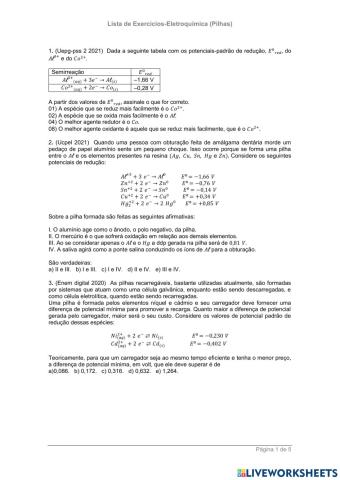 Lista de Exercícios Pilhas