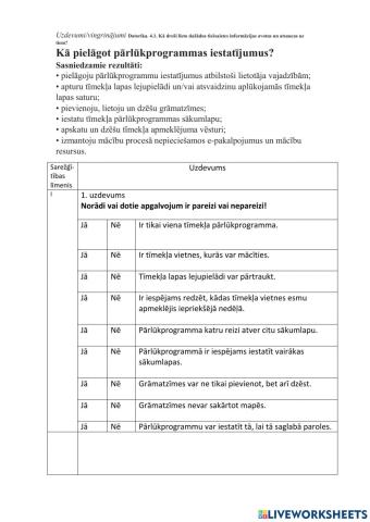 Kā pielāgot pārlūkprogrammas iestatījumus