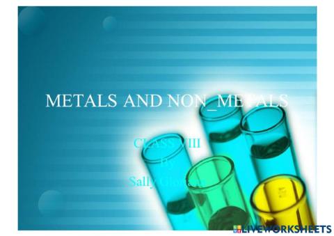 Metals and Nonmetals for high schoolers