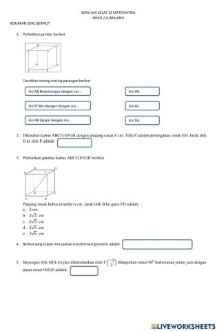 Soal uas ganjil matematika