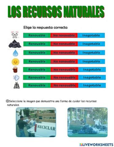 Los recursos naturales