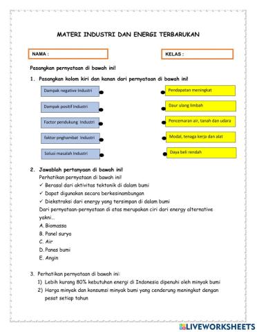 Industri dan Energi terbarukan