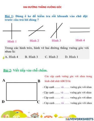 Hai đường thẳng vuông góc