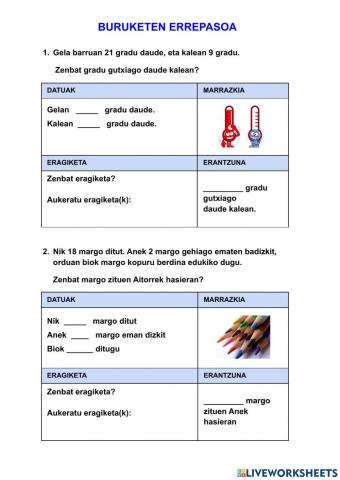 4. mailako buruketak