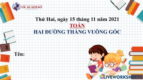 Hai đường thẳng vuông góc